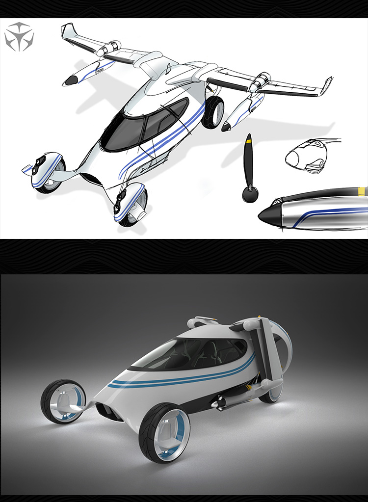 陸空飛行器概念車(chē)“犀牛” 3D建模、設(shè)計(jì)流程與模型庫(kù)開(kāi)發(fā)